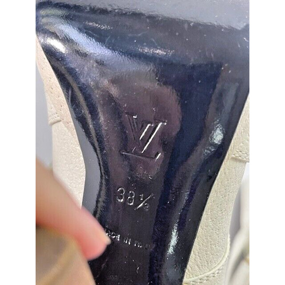 Vintage Louis Vuitton Ivory Cream Leather Strappy Platform Pumps Heels Sz 38.5 8 - Picture 16 of 16